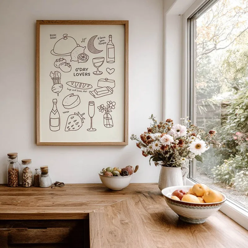 MealDoodle Archival Canvas Wall Art - Brown media 7