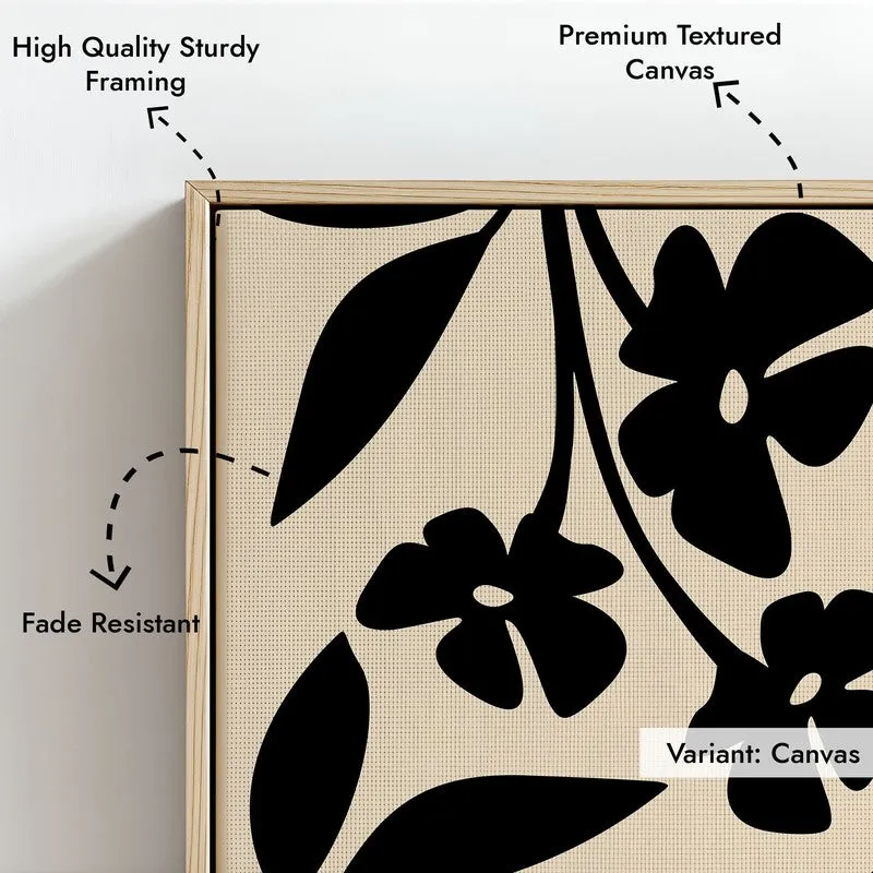 Noir Garden Canvas Wall Painting With Brown Frame media 8