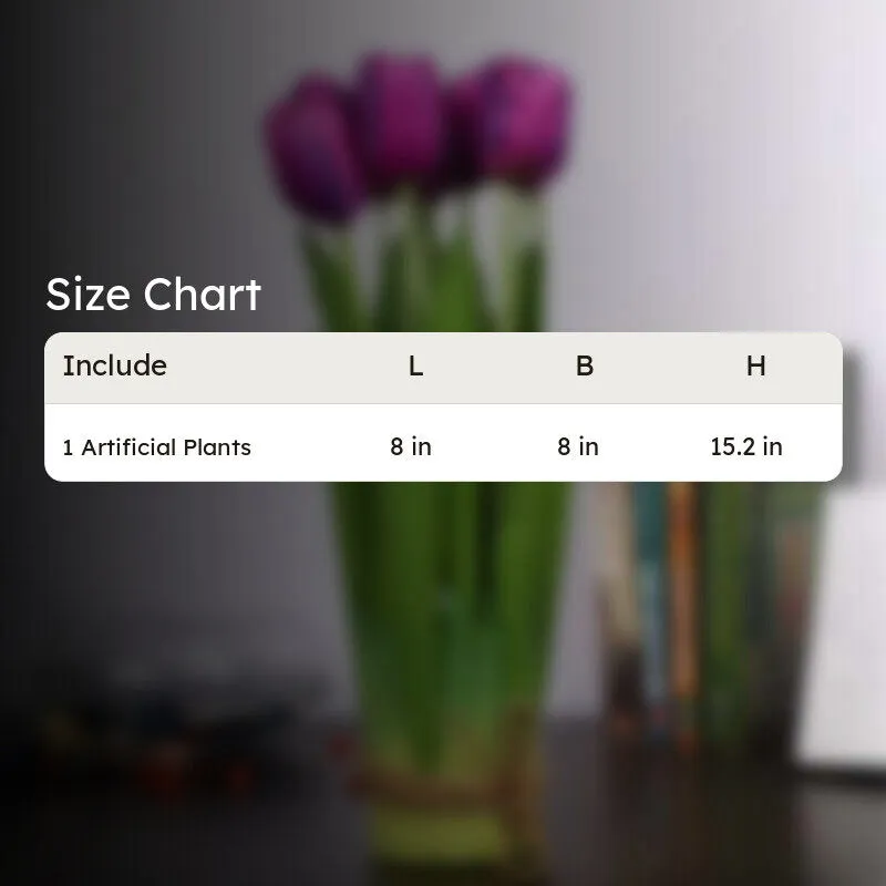 Artificial Tulip Flower Bunch Timeless Charm - Purple media 6