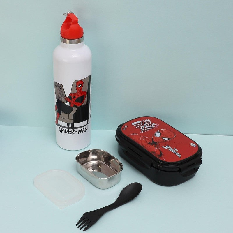 Spider Hero Lunch Box 800 ML With 1000 ML With Water Bottle - Two Piece Set - Bundles