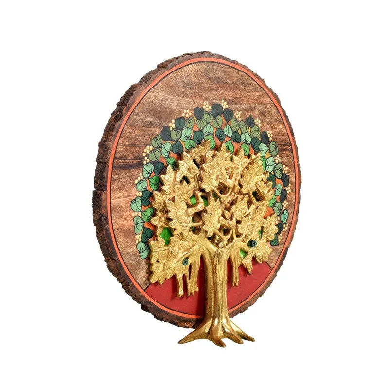 Tree of Life Round Mango Wood Wall Accent media 5