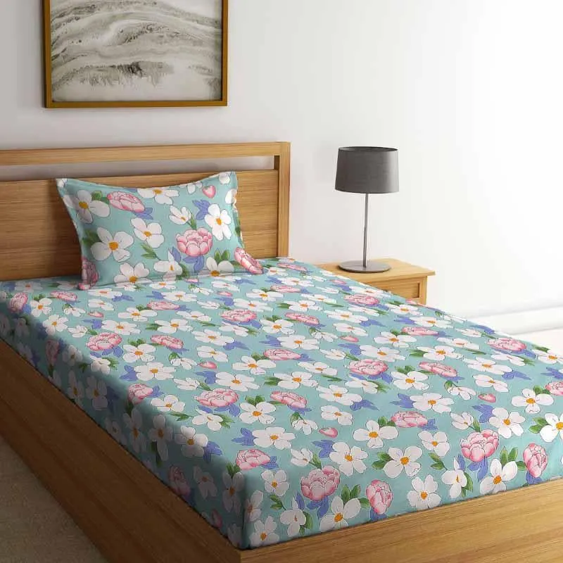 Floral Slumber Printed PolyCotton Bedsheet  - 150 GSM media 4