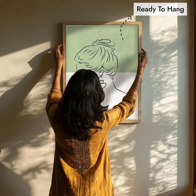 Ethereal Sketch Canvas Wall Painting With Brown Frame media 8