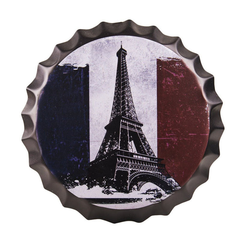 Paris Bottle Cap Metal Wall Accent media 3