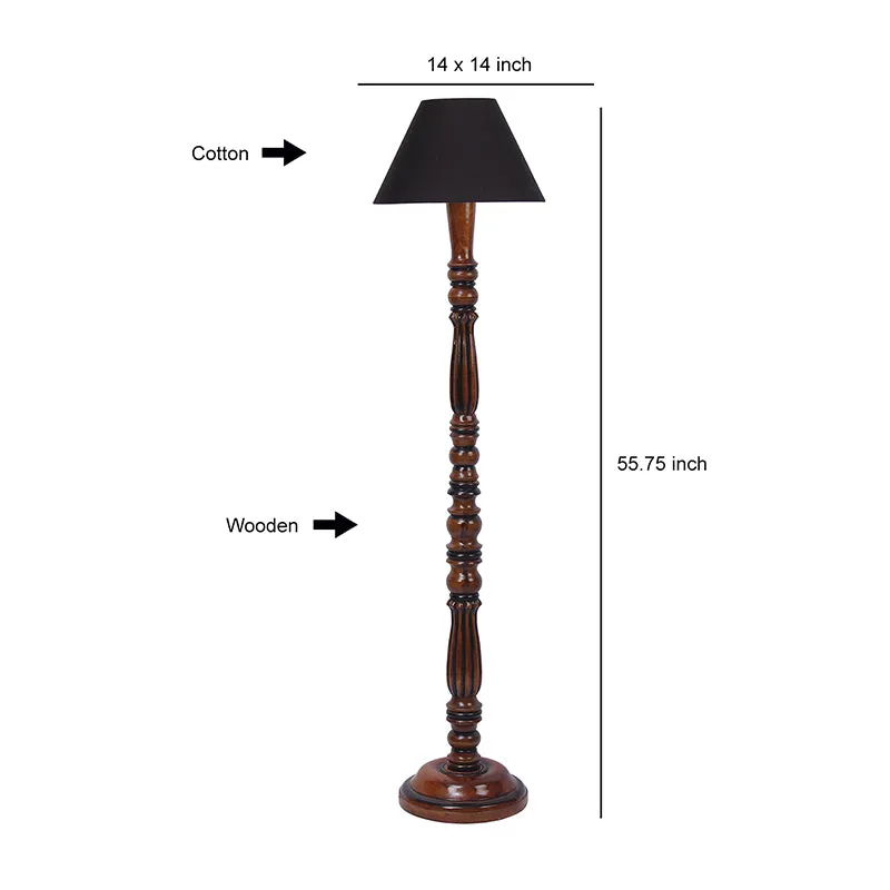 Tira Vintage Wooden Floor Lamp - Black media 5