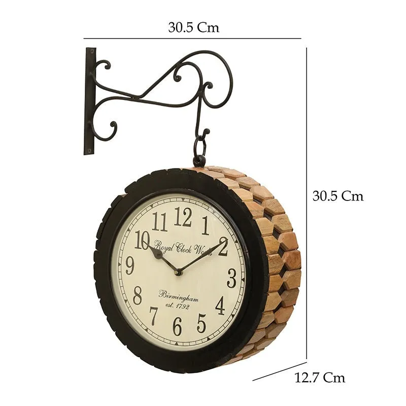 Oak & Time Wood Analog Wall Clock media 5