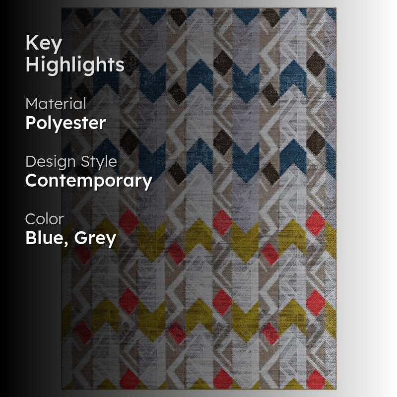 Stella Geometric Carpet - Navy media 2