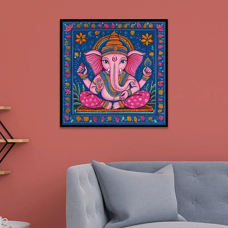 Balaganesha Canvas Wall Art With Frame media 1