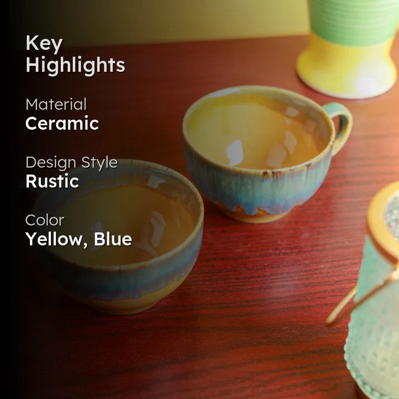 Cafe Clay Ceramic Coffee Mug (400 mL Each) - Set of Two media 2