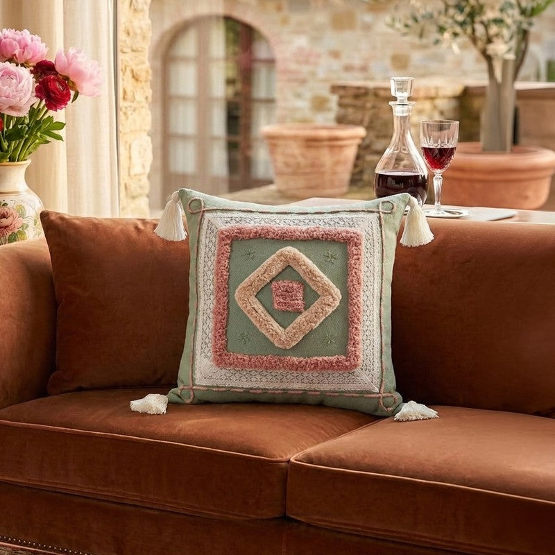 Calm Square Tufted Cushion Cover