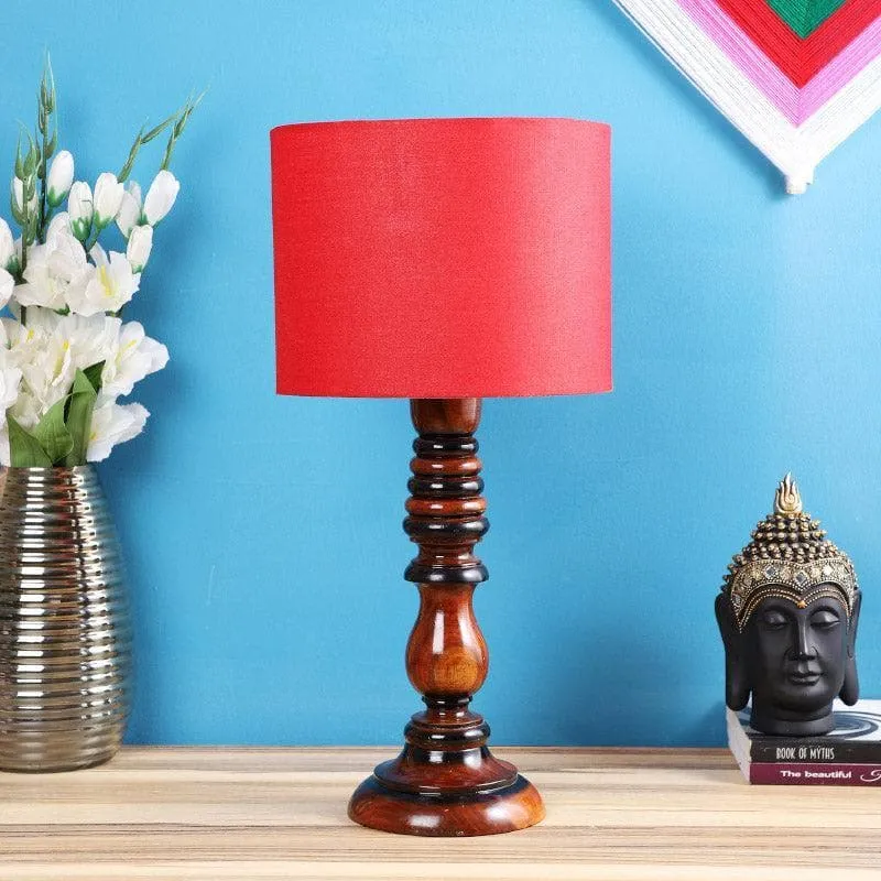 Rosa Rustic Fabric Table Lamp - Red,Brown media 3