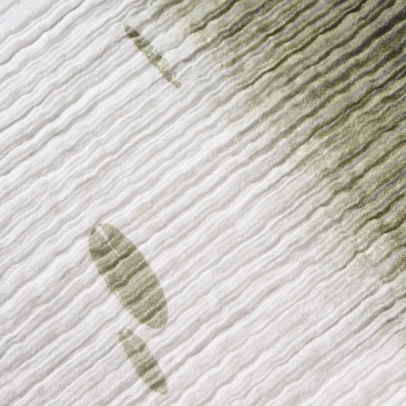 Rang Mahal Cotton Bath Towels - White, Green media 5