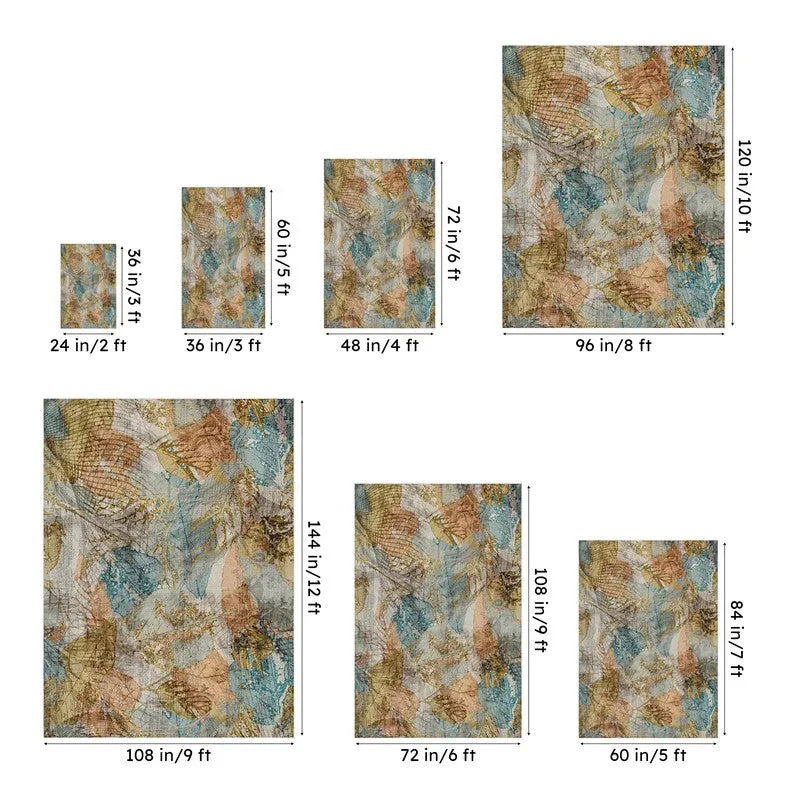 Elrond Abstract Polyester Anti-Skid Carpet - Brown & Blue media 14