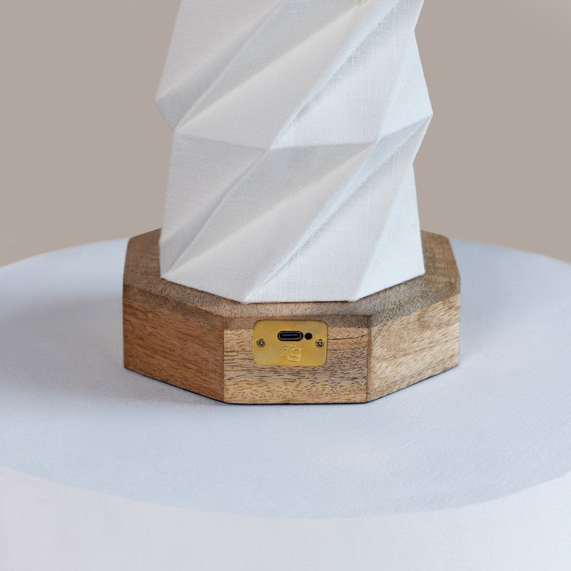 Fig Living Foldplay Cotton Table Lamp - Ivory,Brown media 7