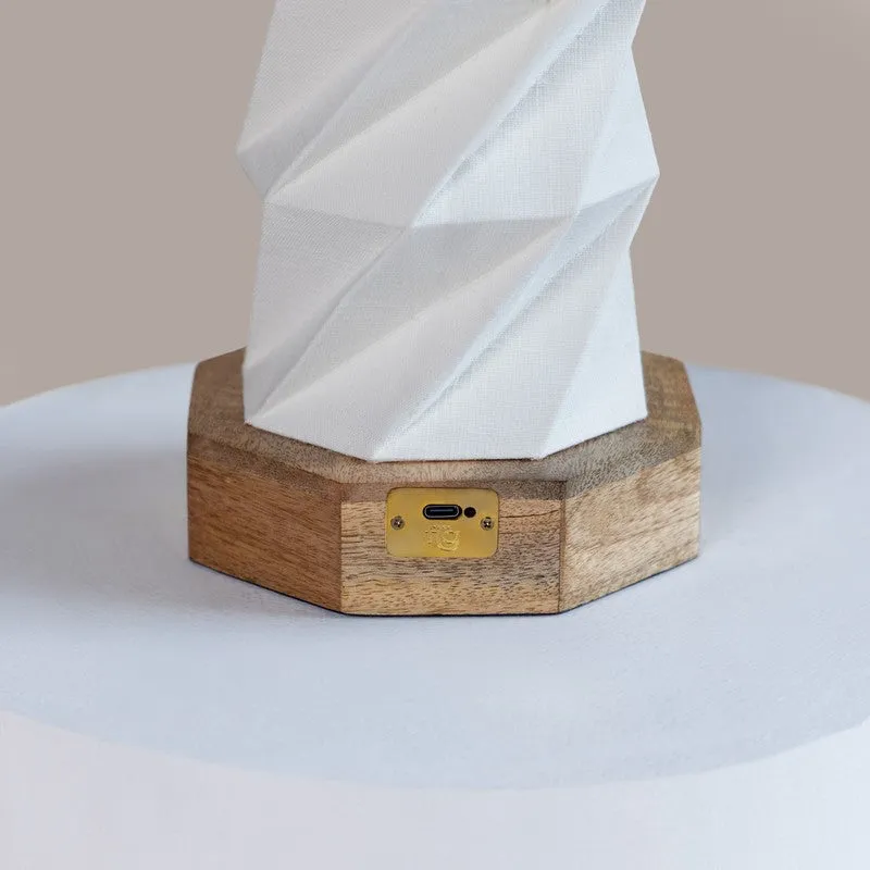 Fig Living Foldplay Cotton Table Lamp - Ivory,Brown media 7