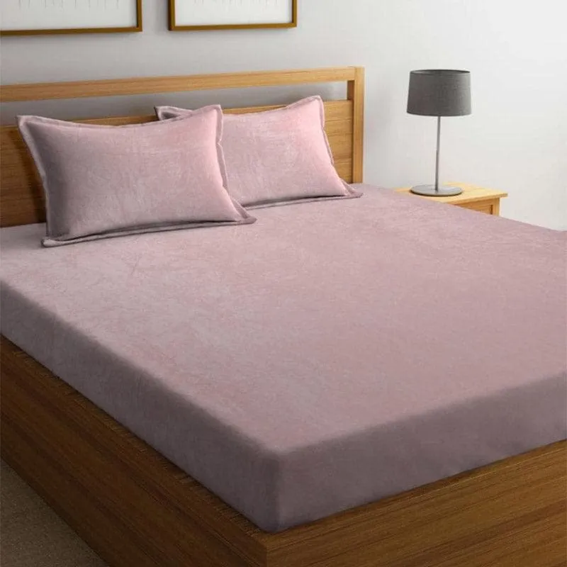Pristine Charm Warm Wool Bedsheet (Pink) - 150 GSM media 3