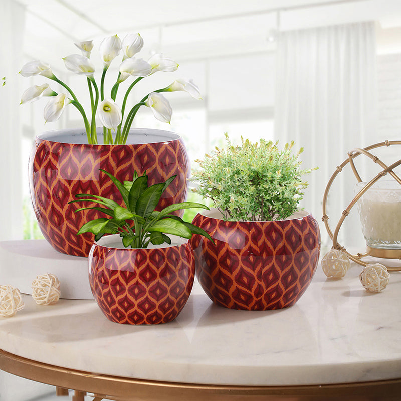 Meenakari Ethnic Handcrafted Planter - Set Of Three media 4