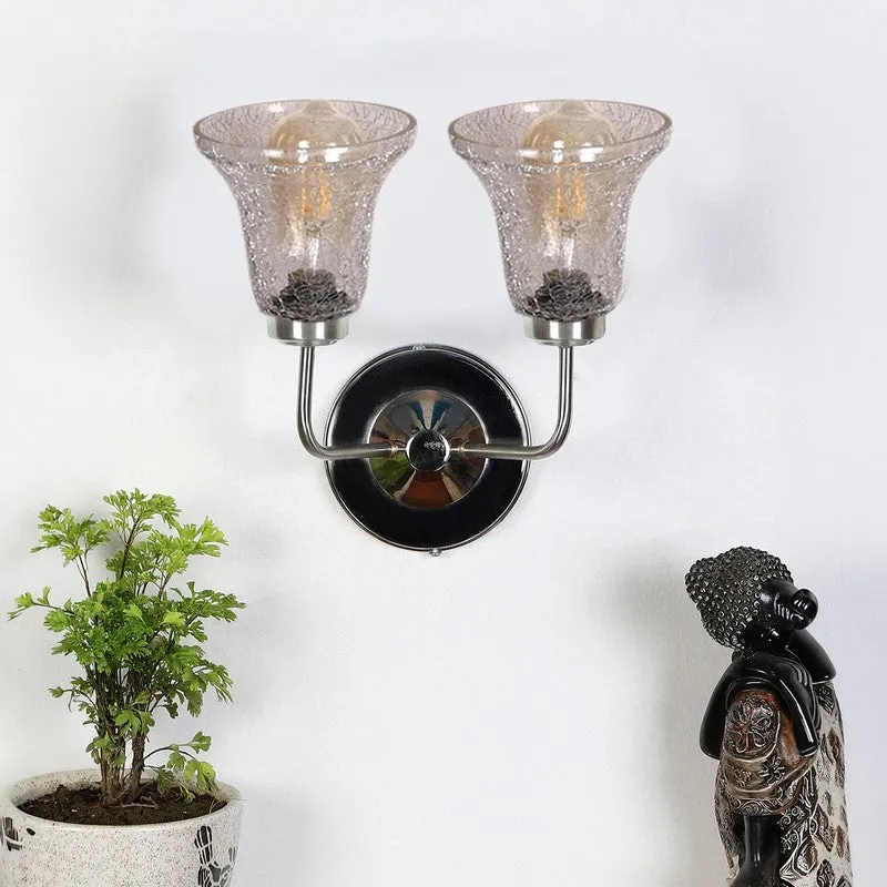 Crystal Flare Dual Shade Glass Wall Lamp media 3