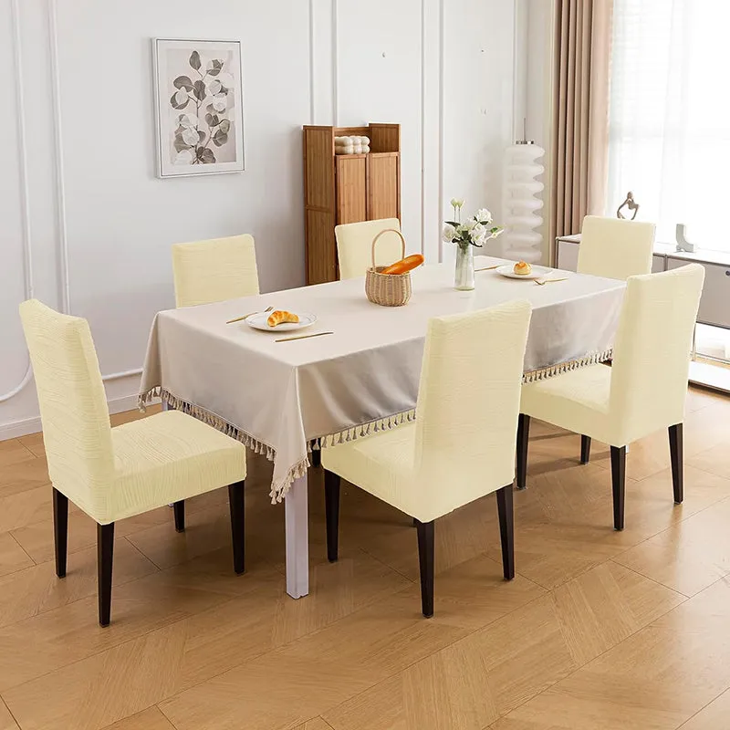 Wrapiq Solid Chair Cover (Beige) - Set Of Six media 1