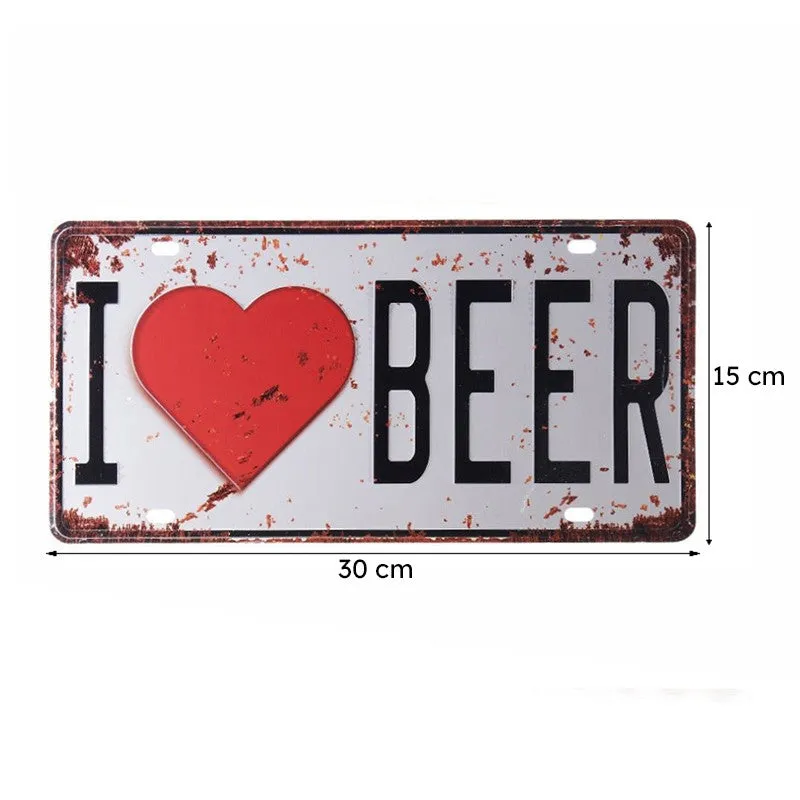 I Love Beer Retro Metal Wall Accent media 8