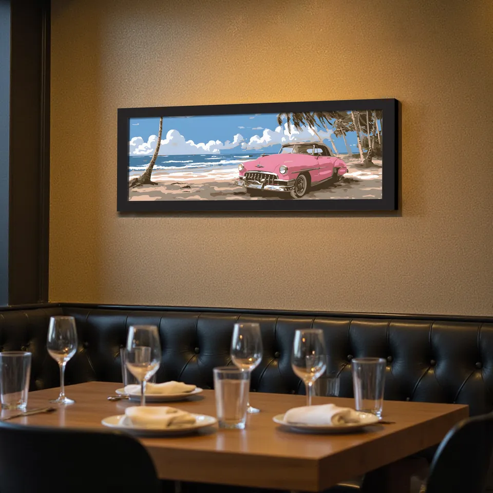 Sandora Classic Car Beachside Wall Art With Frame media 6
