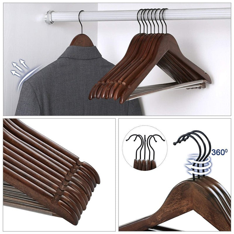 GarmentEase Wood Cloth Hanger - Set Of Ten media 5