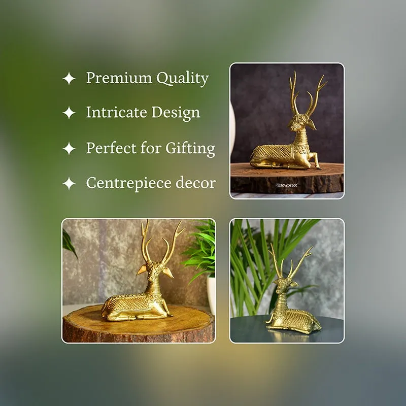 Ethnic Deer Repose Showpiece media 4