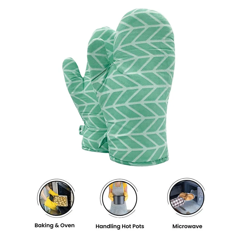 Swayam Chevron Grip Kitchen Gloves (Green) - Set Of Two media 6