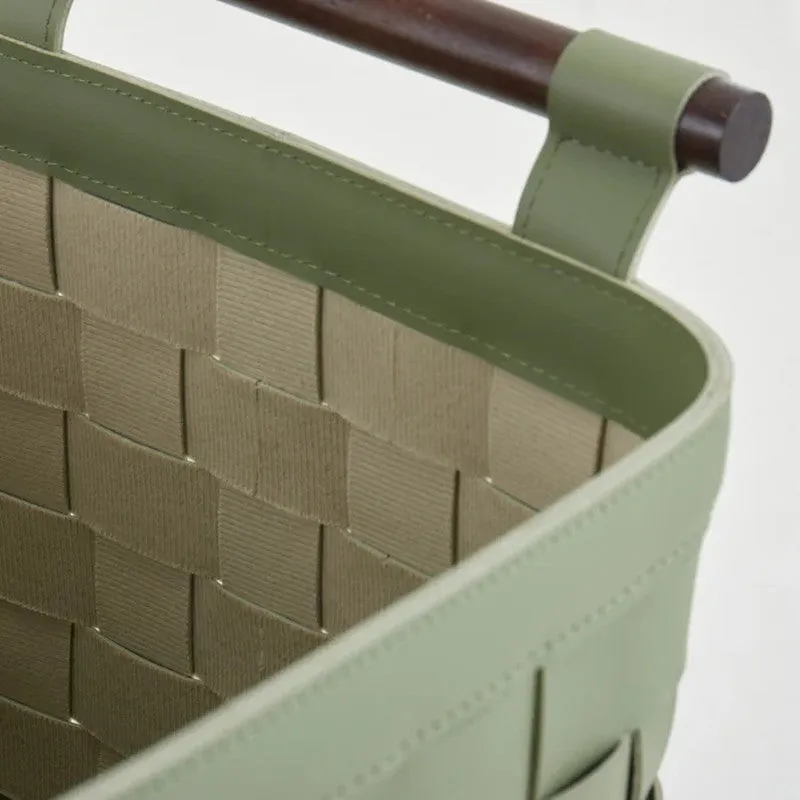 Elegra Faux Leather Storage Basket - Green media 7