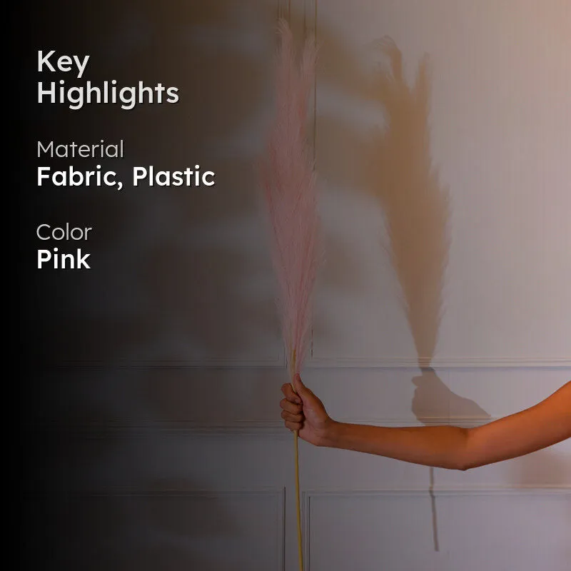 Faux Pampas Grass Stick (Pink) - 35 CM media 2