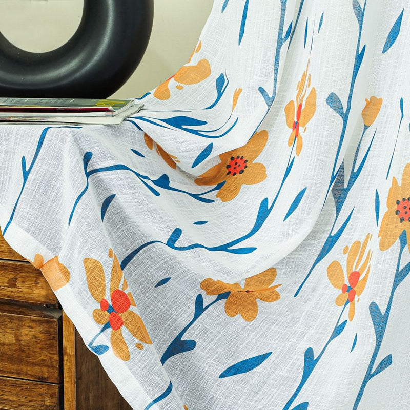 Sunara Linen Texture Polyester Sheer Curtain - Set Of Two media 6