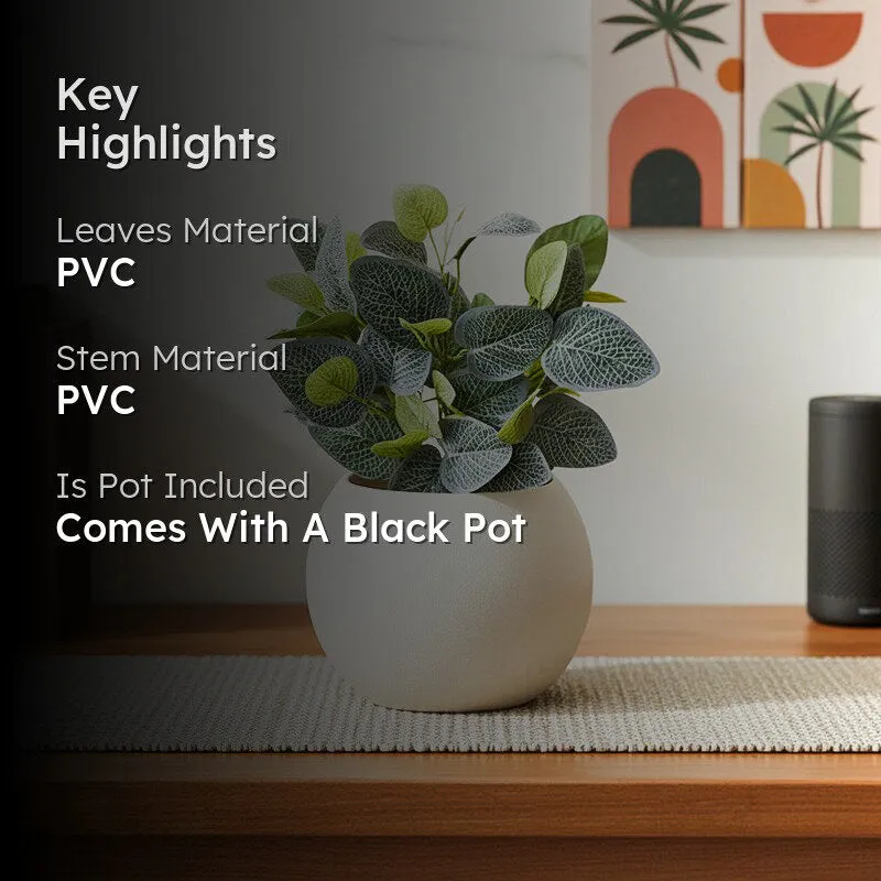 Artificial Nerve Plant With Black Fiber Pot - 1 Feet media 2