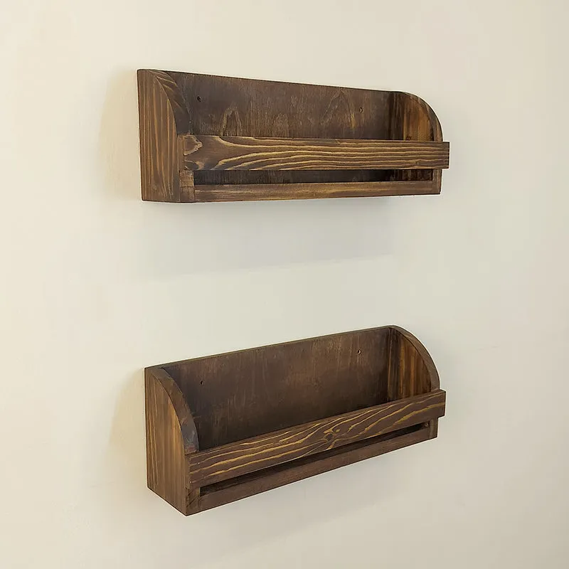 Velvetash set of 2 Wooden Wall Shelf Organiser media 5