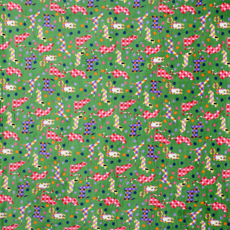 Warm Paws Flannel Cotton Flannel Bedsheet (Green) - 190 GSM media 5