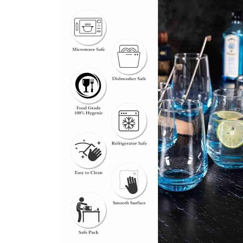 Soar High Glass Tumbler(400 ml ) - Set of Six media 6