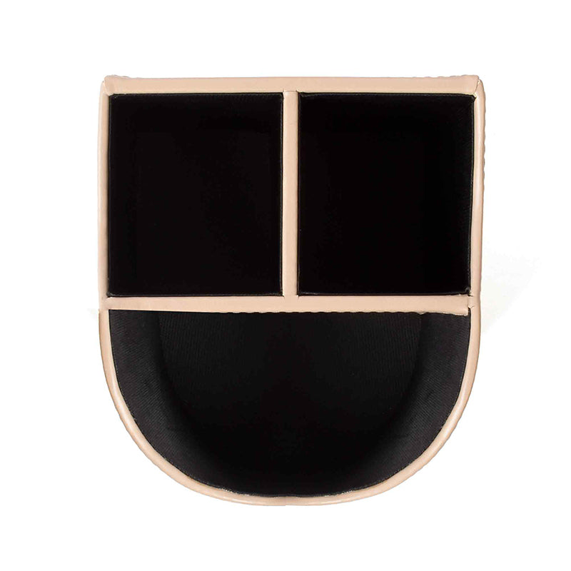 Veltrix Faux Leather Desk Organiser - Beige media 3