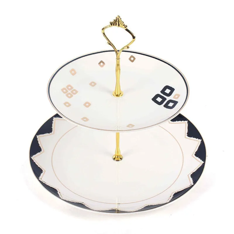 Classic Crown Cake Stand - White,Black media 4