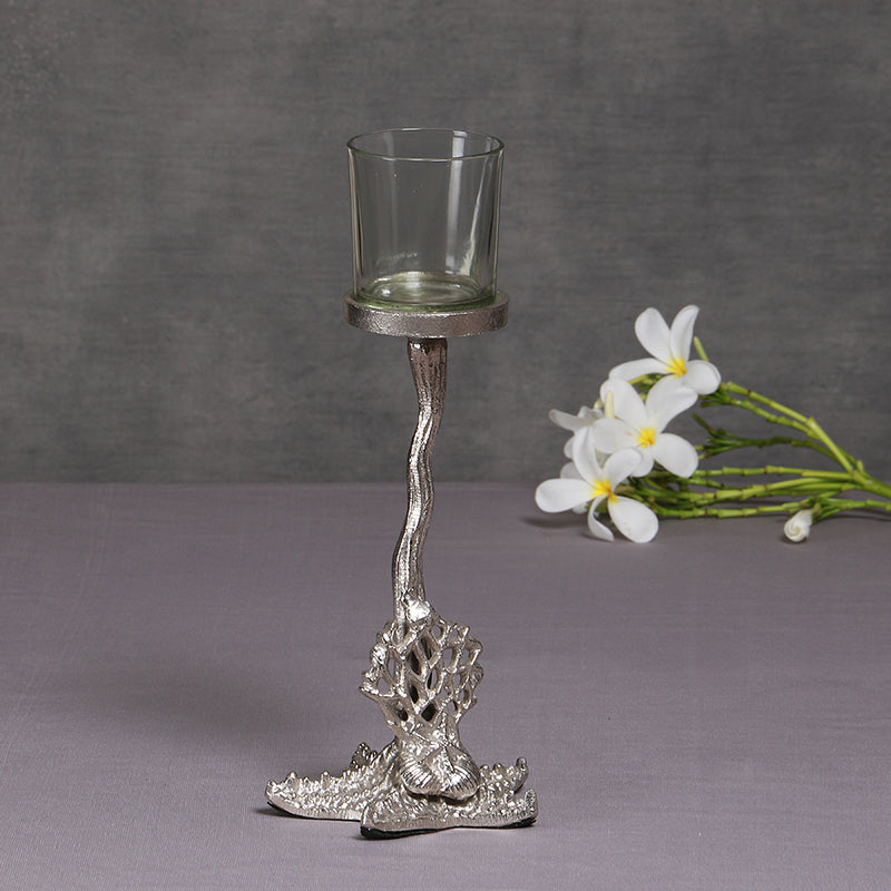 Regalia Charm Candle Holder - Silver