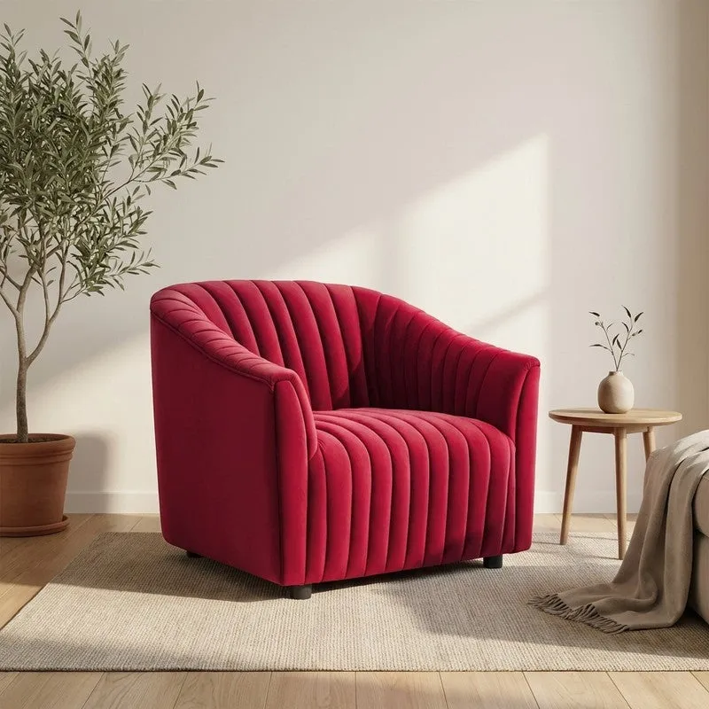 Urbanix Neem Wood Accent Chair - Red media 1
