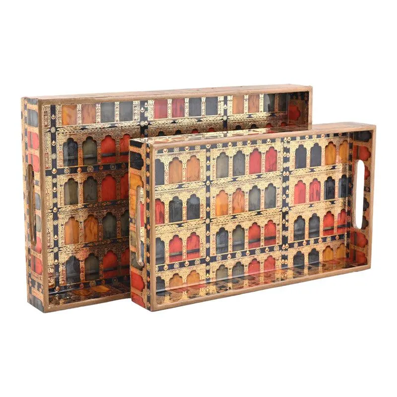 Rasdhara Wood Serving Tray (Large & Medium) - Set Of Two media 4