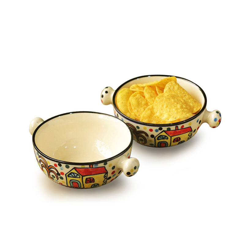 Sweet Home Handpainted Serving Bowl (260 ML) - Set Of Two media 3