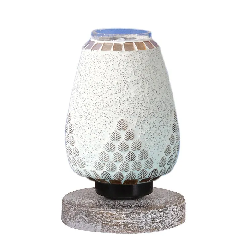 Gloricae Glass Table Lamp With Wooden Base - White media 5