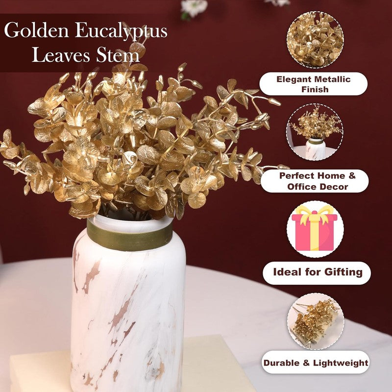Golden Vine Plastic Artificial Flowers - Set Of Two media 5