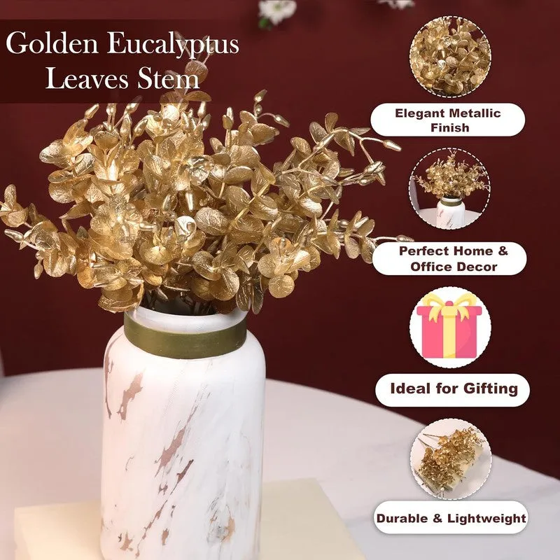 Golden Vine Plastic Artificial Flowers - Set Of Two media 5