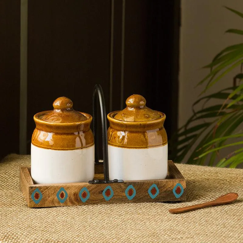Achar Handglazed Ceramic Jar Set (225 ML) - Four Piece Set media 1