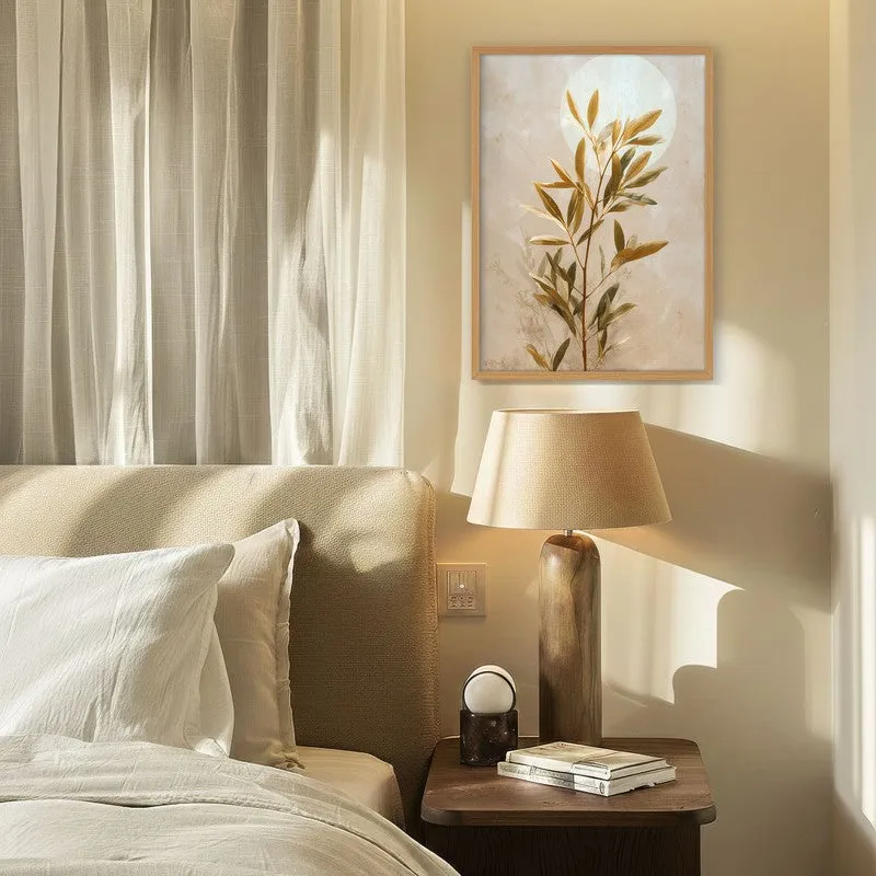 Botanical Harmony Archival Paper Wall Painting With Brown Frame media 4