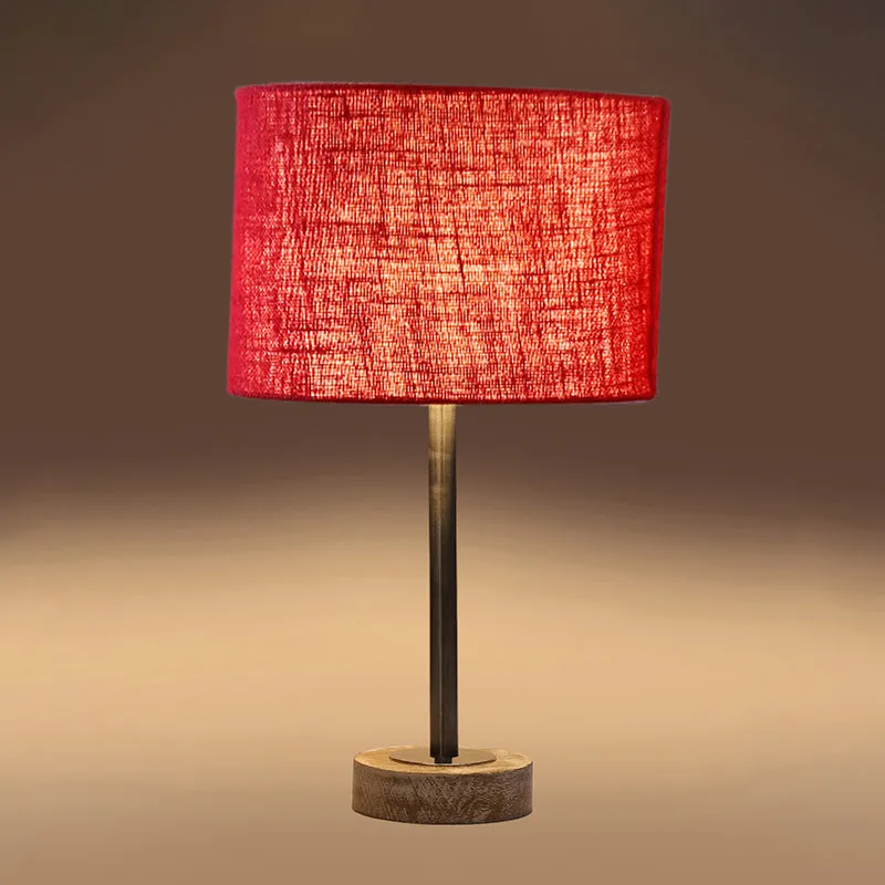 Sienna I Rodin Wooden Table Lamp - Maroon,Silver,White media 6