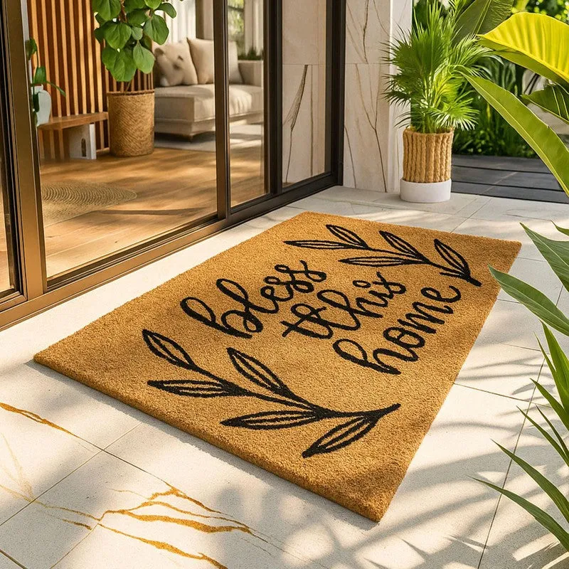 Bless This Home Coir Door Mats - Brown media 3