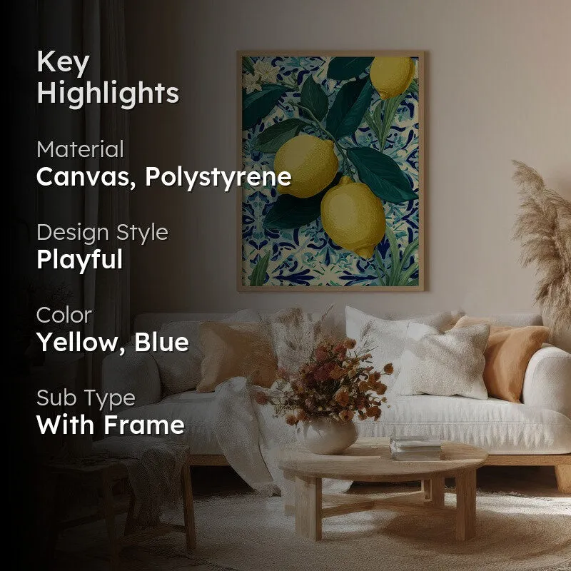 Limonia Canvas Wall Painting With Brown Frame media 2