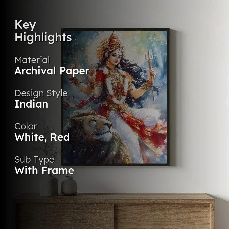 Radhe Gopalam Spiritual Archival Paper Wall Painting With Frame - Black media 2